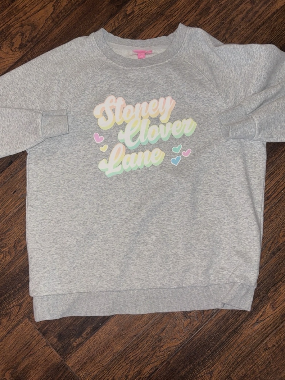 Stoney Clover Lane Gray Sweatshirt with Pastel Logo